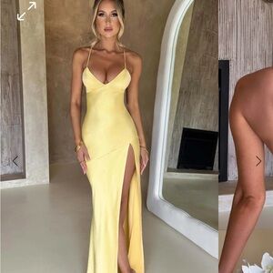 Babyboo satin yellow dress